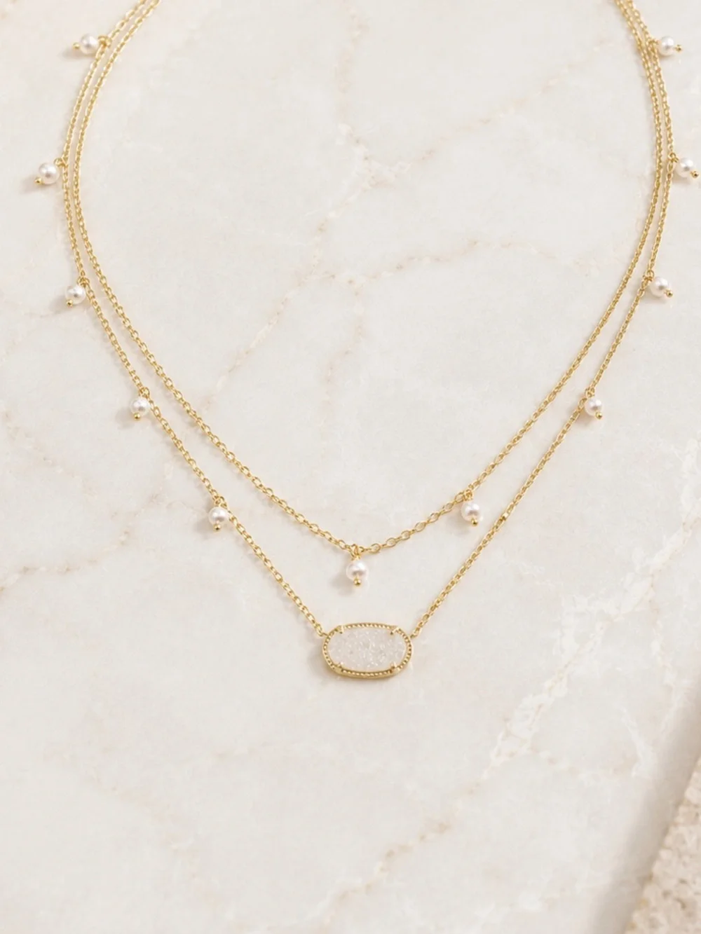 Kendra Scott Elisa Cultured Freshwater Pearl & Drusy stone.